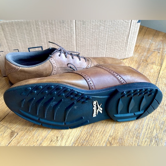 Mens Reebok Brown Leather Suede Saddle Spikeless Golf Shoes Size 12  # 14-45962 - Picture 13 of 16